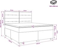 vidaXL Boxspringbed met matras, Crèmekleurig, 140 x 200 cm, Stof