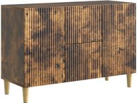 vidaXL Dressoir Gerookt eiken 89 x 34,5 x 60 cm Bewerkt hout
