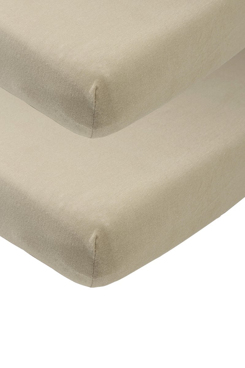 Meyco jersey hoeslaken juniorbed - 2-pack - 70x140/150 cm - taupe