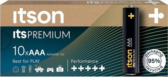 ITSON AAA Alkaline Batteries - 10 Pack - LR03IPR/10CB