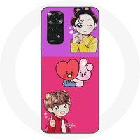 Maniacase Etui voor Xiaomi Redmi Note 11 4G BTS BT21 Cooky Et Tata Bangtan V Et Jungkook Fanart