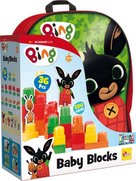 Just Games Bing Bunny Rugzak met 36 Stappelblokken - Meerkleurig