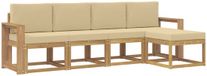 vidaXL - Salon d'extérieur - 5 pièces - Blanc et Beige