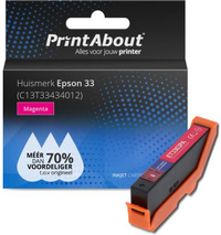 PrintAbout Huismerk Epson 33 (C13T33434012) Inktcartridge Magenta
