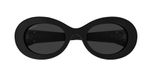 Gucci Lunettes de soleil rondes noires pour femmes GG2026S 51mm gris