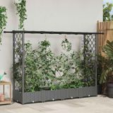 VidaXL Verhoogd bed met trellis en dak lichtgrijs 203 x 40 x 121 cm pp