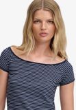 Superdry Bardot Off-Shoulder Top Dames Off White Stripe Katoen/Elastaan Maat 8