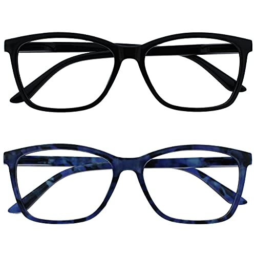 The Reading Glasses Het lezen bril bedrijf zwart blauw schildpad lezers 2 Pack grote ontwerper stijl mannen lente scharnieren RR51-13T +3.50