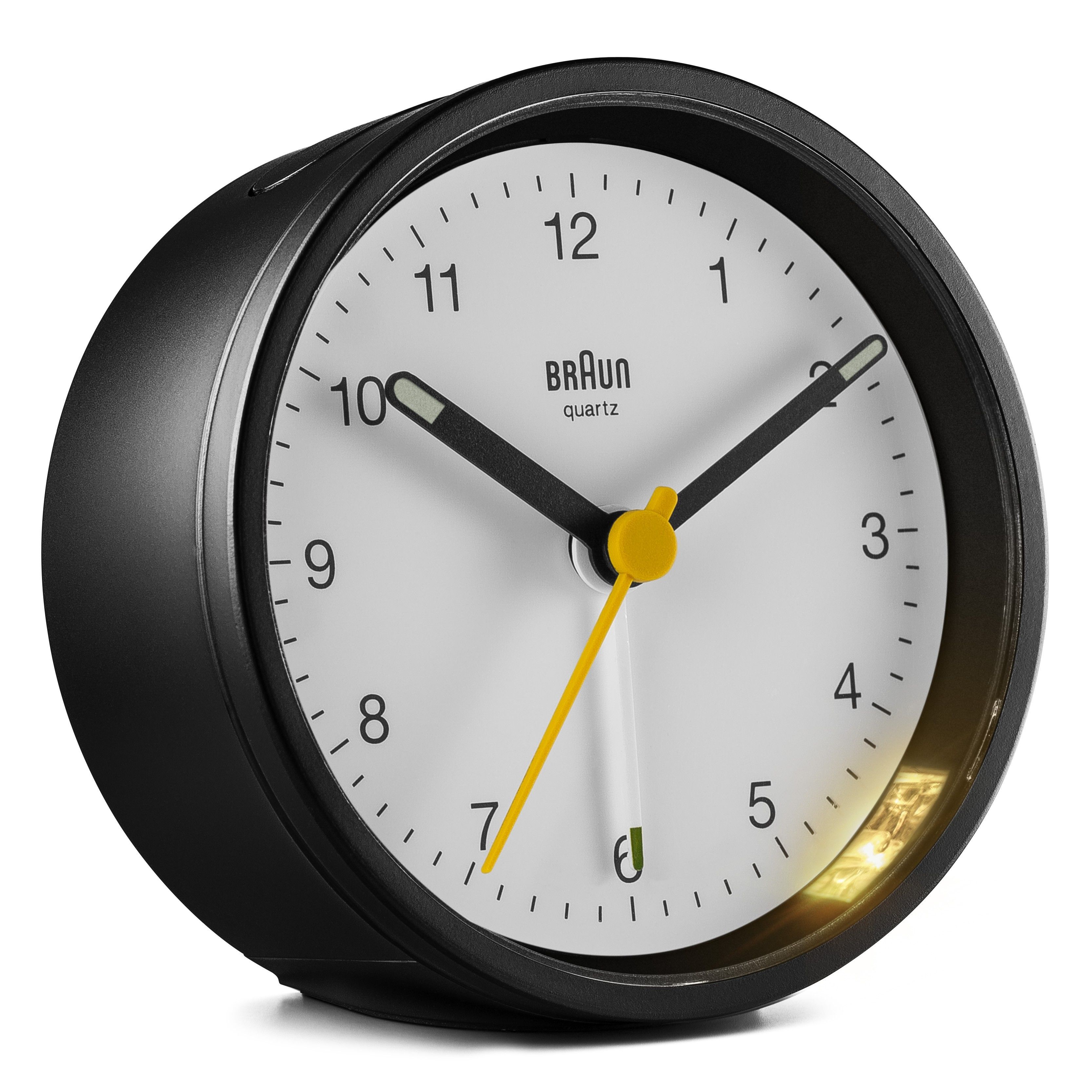 Braun BC12BW Quartz Alarm Clock - Black/White - Round