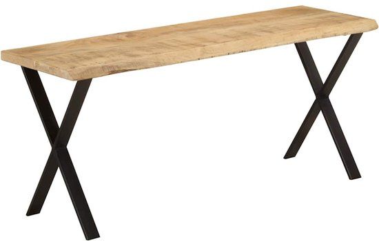 vidaXL Bankje met natuurlijke rand 105 cm massief mangohout