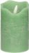 Stern Fabrik LED kaars/stompkaars - mintgroen - D7,5 x H12,5 cm - timer - 3D vlam