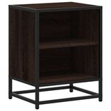 VidaXL Nachtkastjes - Set van 2 - Bruin Eiken - 40x31x50cm - Bewerkt Hout en Metaal
