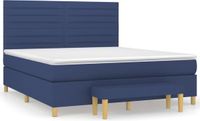 vidaXL Sommier avec matelas tissu bleu 180x200 cm