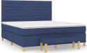 vidaXL Sommier avec matelas tissu bleu 180x200 cm