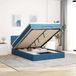Maison Exclusive - Cadre de lit ottoman avec matelas, bleu foncé, 140x200 cm, velours