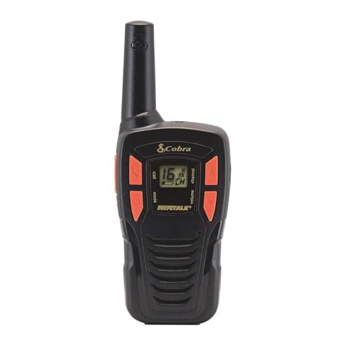 Cobra Cobra AM255 Radio met lcd-display, 8 geheugenkanalen, oplaadbaar, USB-oplaadaansluiting, riemclip inbegrepen, 2 stuks, zwart