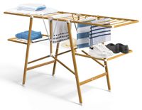 Pliable Laundry Drying Rack, 24 Meters, Wood Look
