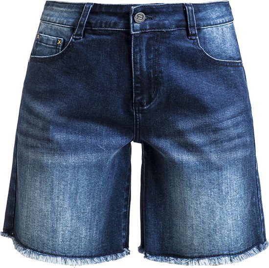 R.E.D. by EMP R.E.D. Rock-Engineered Design Blauwe jeans short met destroyed detail - Dames - 27