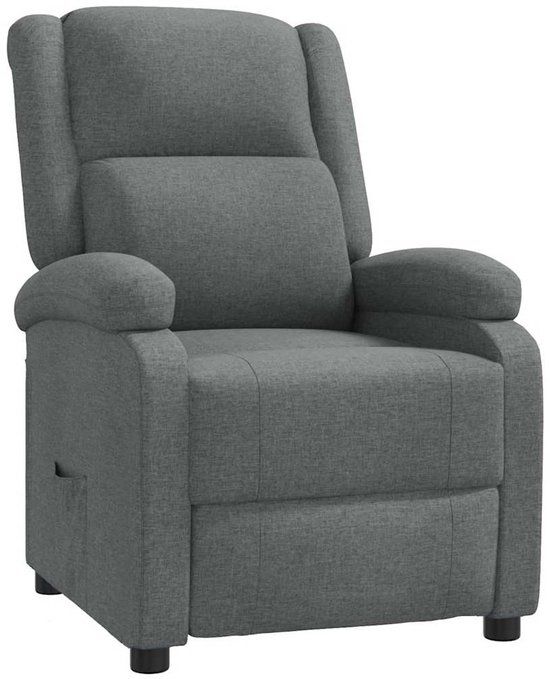 vidaXL Fauteuil verstelbaar stof donkergrijs
