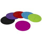 Home Basics antislip ronde veelkleurige siliconen onderzetters | set van 6 | hittebestendig | salontafel voor binnen en buiten, keuken, bar, bureaubladbescherming