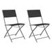 VidaXL Opklapbare Tuinstoelen, 2 Stuks, Zwart, Staal en Textilene