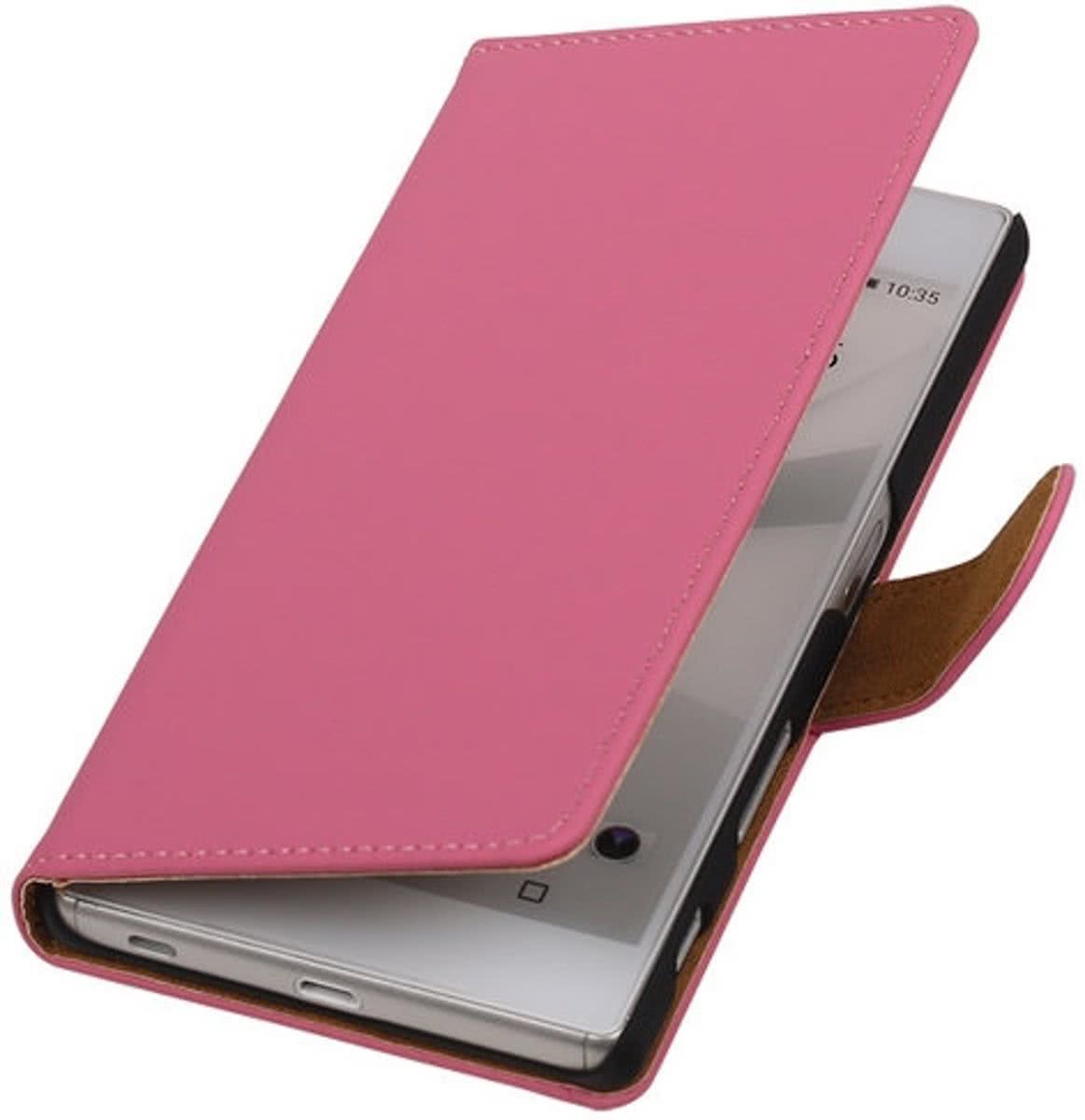 Best Cases Effen Roze Booktype Wallet Hoesje voor Sony Xperia M5 - Gratis verzending