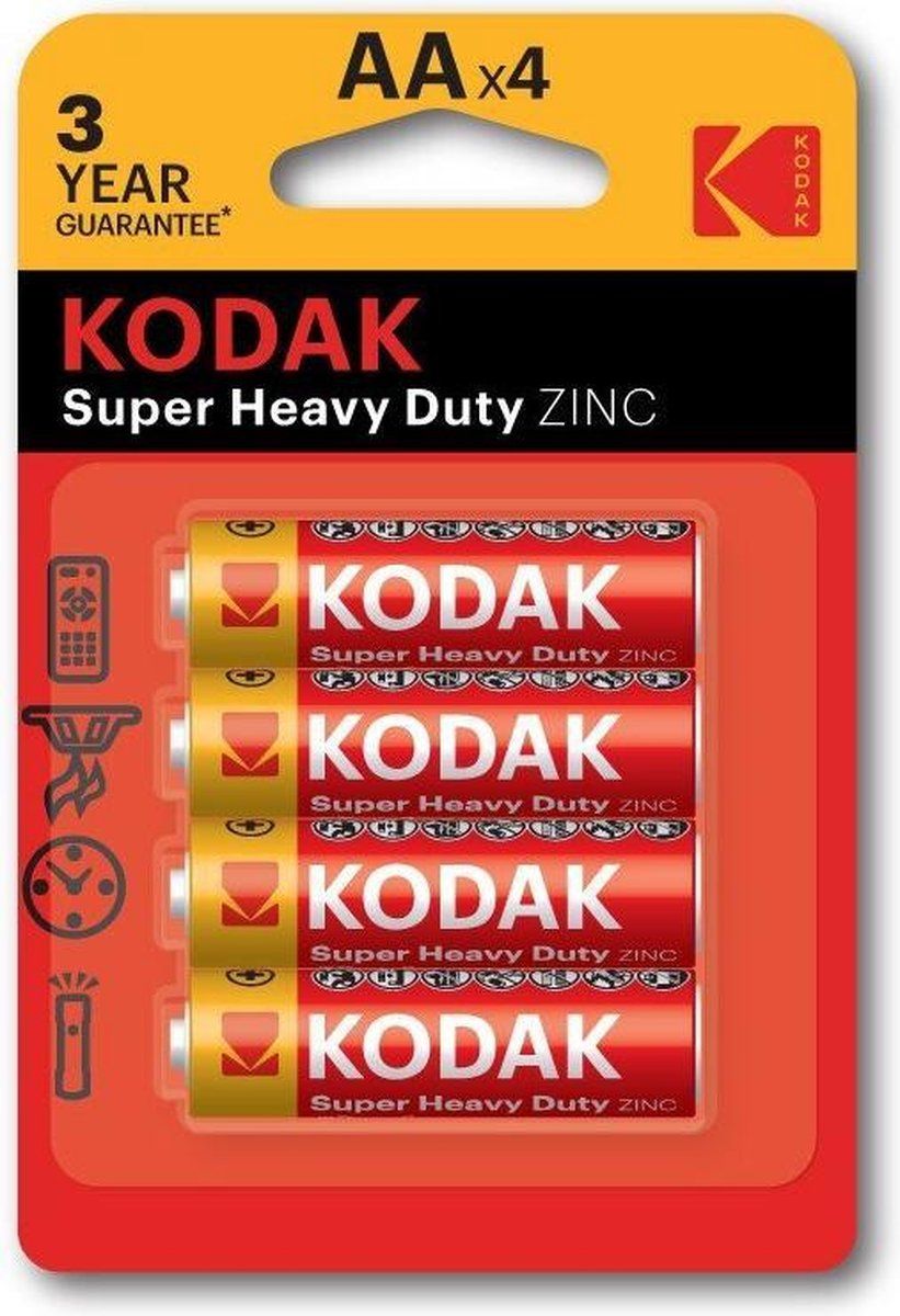 Kodak AA Super Heavy Duty batterijen (4 stuks)