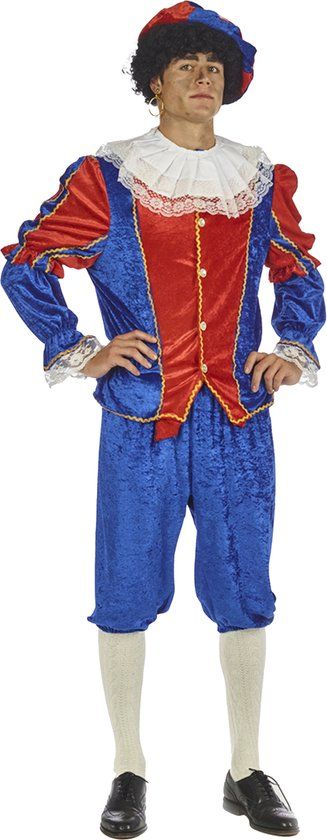 Piet Piraat Kostuum Blauw Rood Maat 50 - Unisex - Volwassenen