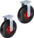Roue libre pneu - set de 2 - 3.00-4 - jusqu'à 120 kg - noir-rouge