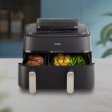 Philips 5000 Series Dual Basket Airfryer - NA551/00 - 9L - Steam Function - Up to 6 Persons