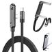 Câble USB - Câble de recharge - Câble de charge rapide 240 W - 2 m - Avec support de téléphone - Tressé