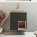 Hudson Reed Hoxton Meuble de lavabo suspendu 60cm noir gris avec étagère ouverte, éclairage LED et lavabo à poser beige
