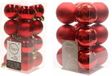 Decoris Kaemingk B.V. Kerstversiering kunststof kerstballen rood 4-6 cm pakket van 40x stuks