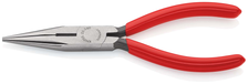 KNIPEX Platspitse tang met zijsnijder (radiotang) op ZB-kaart met kunststof bekleed 160 mm, 25 01 160 SB