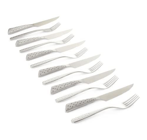 Weber Deluxe Bestekset | Mes En Vork Set | Roestvrij Staal Bestekset | 6 Delig Bestekset | Accessoires | 12 Stuks - Zilver (17845)