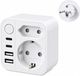 Multiprise 6 en 1 avec 3 USB-A et 1 USB-C
