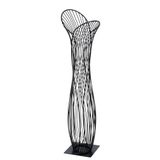 Casablanca deco-object De verbondenheid van metaal - mat zwart - hoogte 63cm x breedte 17cm - tafeldecoratie