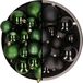 Decoris Kerstversiering Kerstballen Kunststof Kleuren Mix Zwart/Donkergroen 6-8-10 cm Pakket van 44x stuks