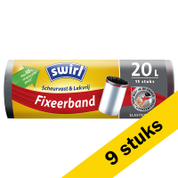 Swirl Aanbieding: 9x Swirl vuilniszakken fixeerband voor pedaalemmers 20 liter (15 stuks)