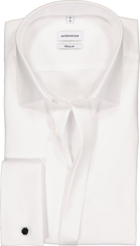 Seidensticker Regular Fit Smoking Overhemd - Kent Kraag - Wit - Strijkvrij - Maat 38