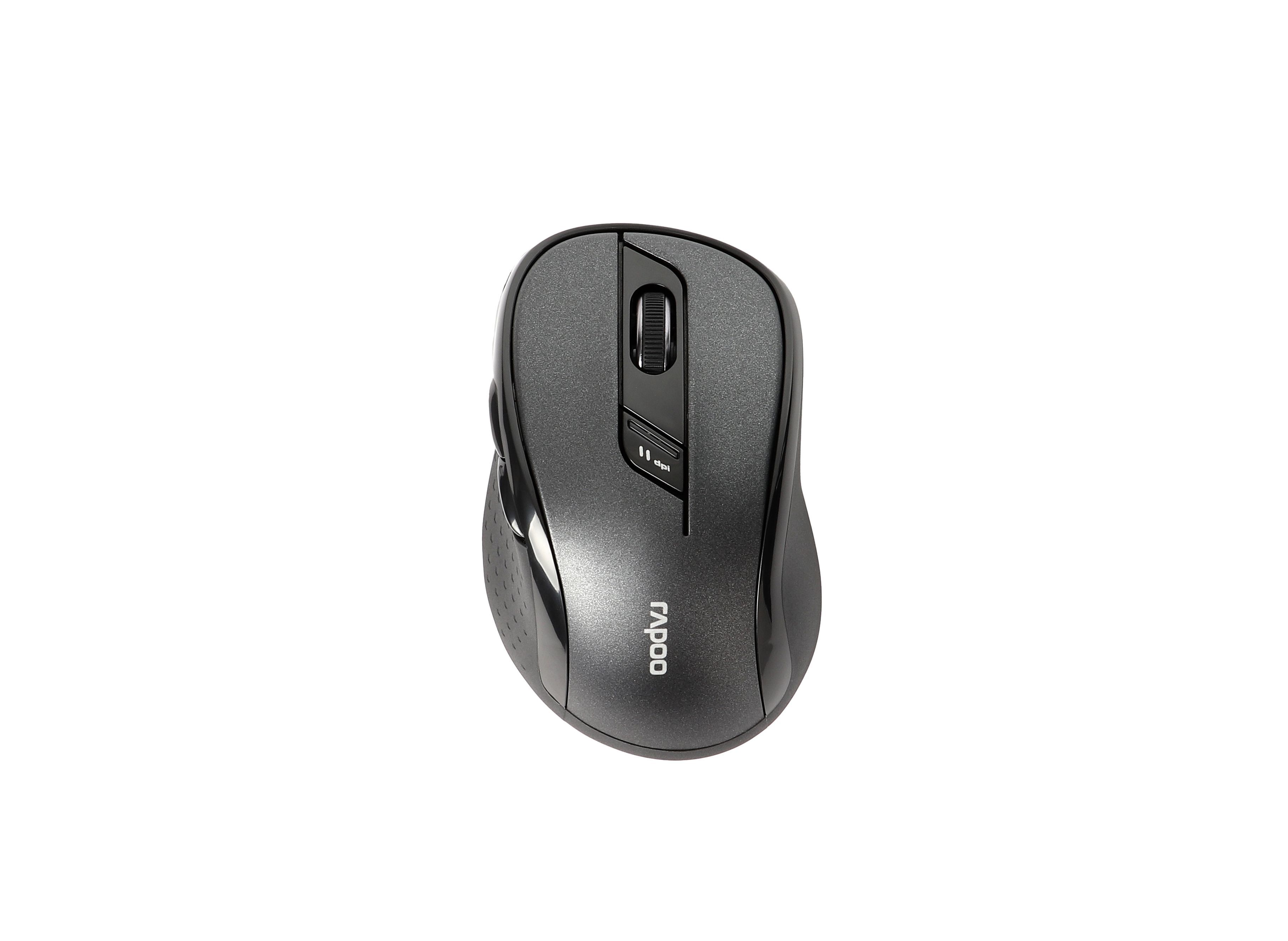 Rapoo M500 Silent Draadloze Muis - Zwart - Bluetooth - 1600 DPI - Office