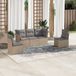 Prolenta Maison Exclusive - Tuinset voor in de tuin, bestaande uit 5 delen met kussens, kleur: beige, materiaal: polyrotan
