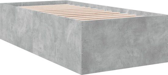 vidaXL Bedframe - Hout - Betongrijs - 90x190 cm - Eenpersoons