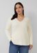 s.Oliver Pull en tricot de mélange de coton pour femme, col en V, beige
