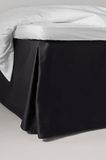Jotex Zack Satin Volant bedhoes, 100% hoogwaardig biologisch katoen, bedrok, hoogte 45 cm, zwart 160 x 200 cm