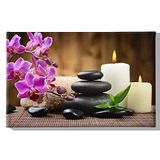 Homemania Stones-Zen-afbeelding voor woonkamer, slaapkamer, meerkleurig van polyester, hout, 45 x 3 x 70 cm