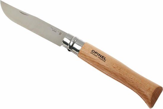 Opinel No. 12 Carbon Steel Folding Knife - 16cm Blade - Brown Handle