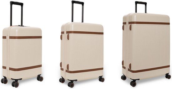 The Chesterfield Brand Zuna 4 wielen Kofferset 3-delig - Harde bagage - TSA slot - sandy beach