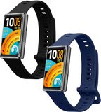 kwmobile 2x horlogebandjes geschikt voor Huawei Band 11 / Band 11 Pro bandje - Smartwatch bandjes van TPU - Activity tracker horloge band in zwart / donkerblauw