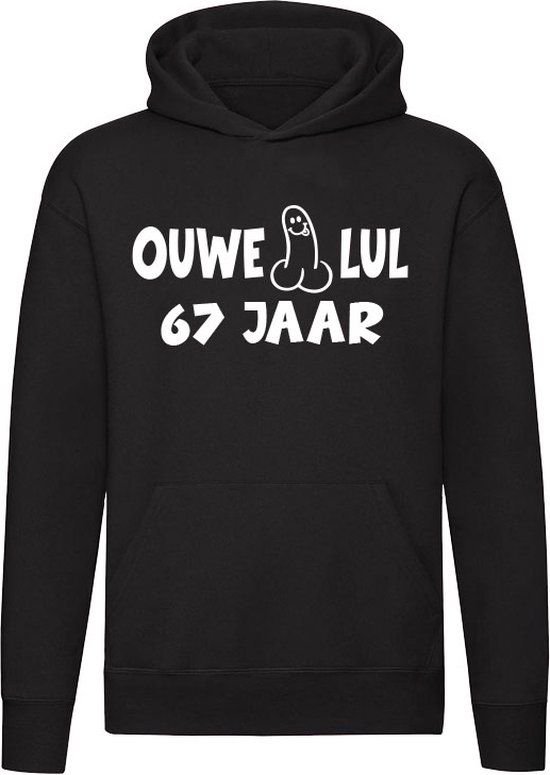 Sol's Ouwe Lul 67 Jaar Hoodie Zwart - Unisex - 3XL
